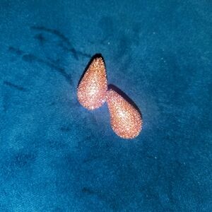 NATASHA tear drop pink studded earrings